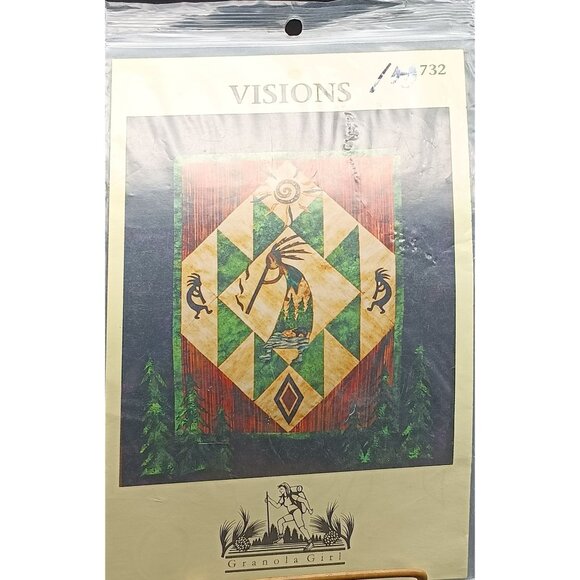 VISIONS Vintage Native American Kokopelli Quilt Pattern 732 By Granola Girl - Picture 1 of 2